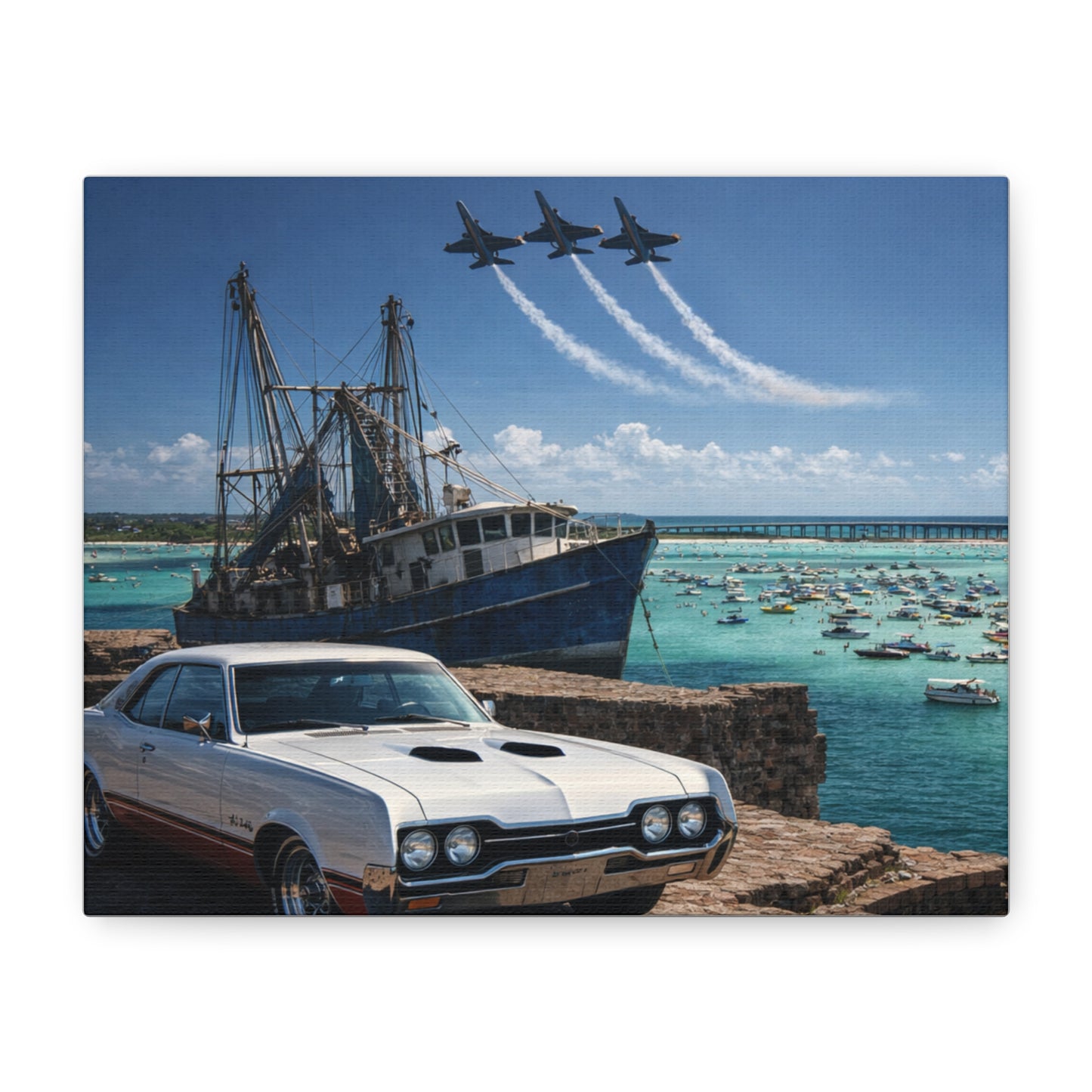 Viking Warrior Helmet Matte Canvas Print — Stretched Wall Art