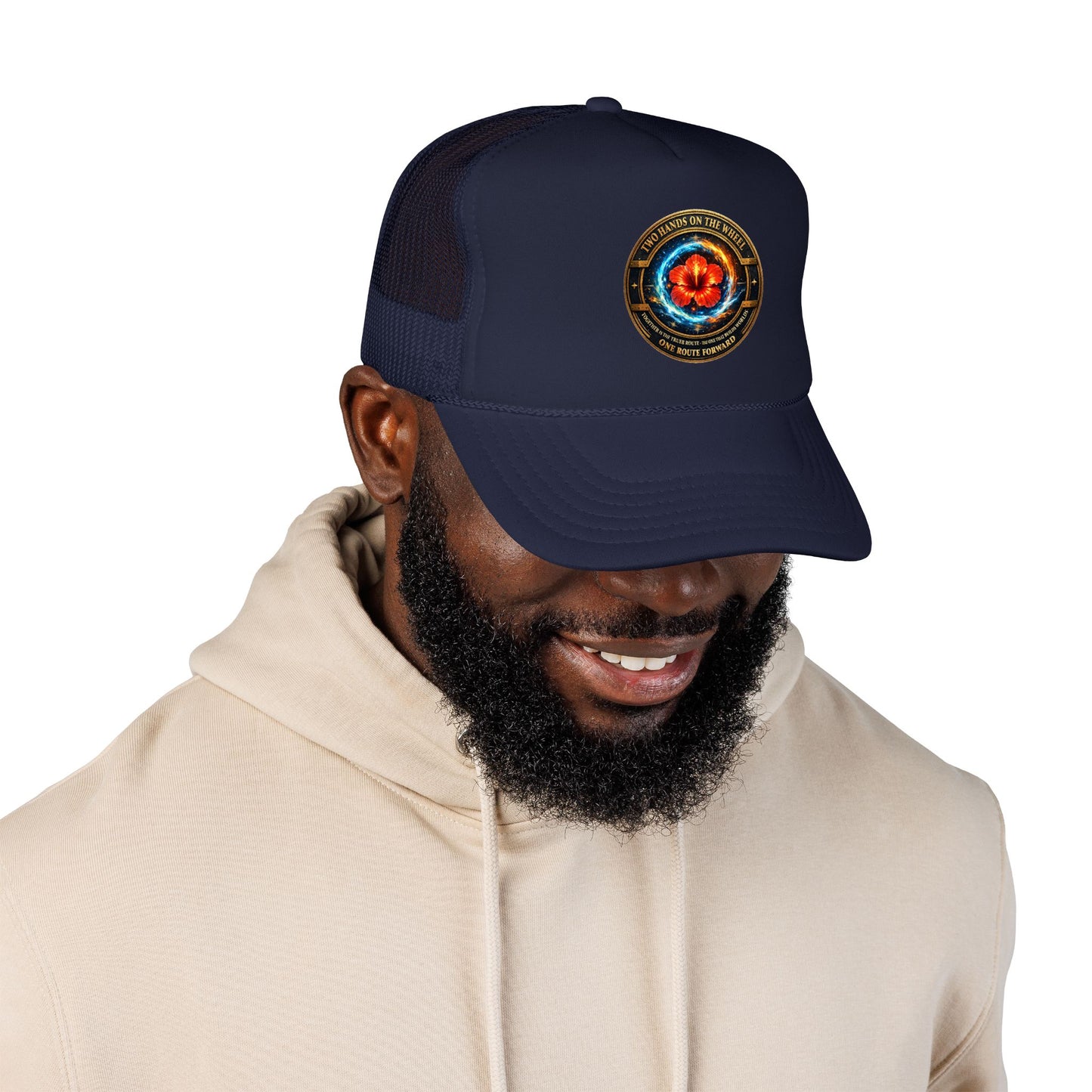 Trucker Hat — Cosmic Hibiscus Logo Foam Trucker Hat