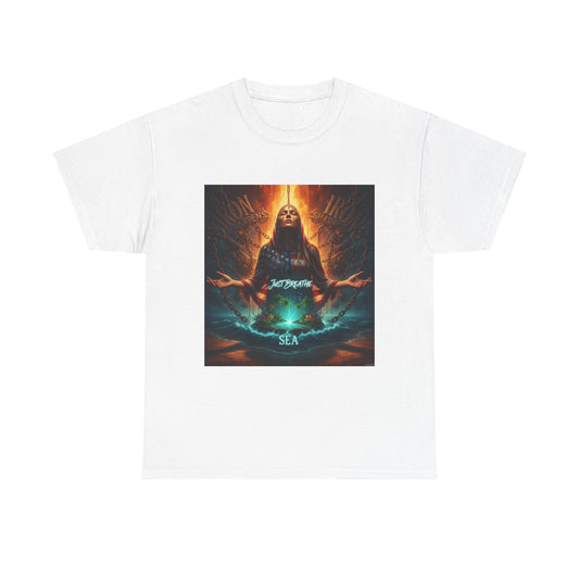 Sea Meditation Graphic Tee — Mystic Ocean Goddess T-Shirt
