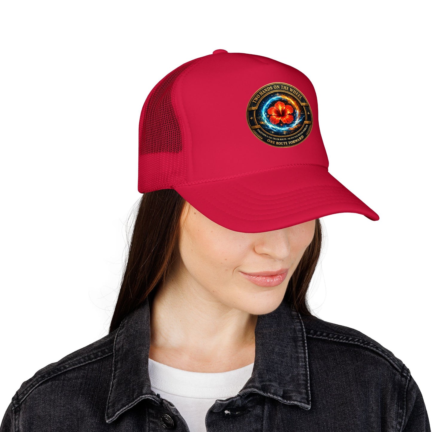 Trucker Hat — Cosmic Hibiscus Logo Foam Trucker Hat