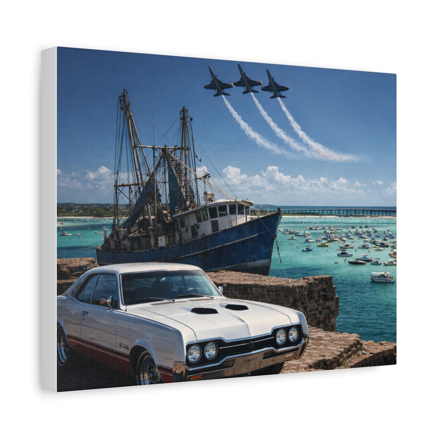 Viking Warrior Helmet Matte Canvas Print — Stretched Wall Art