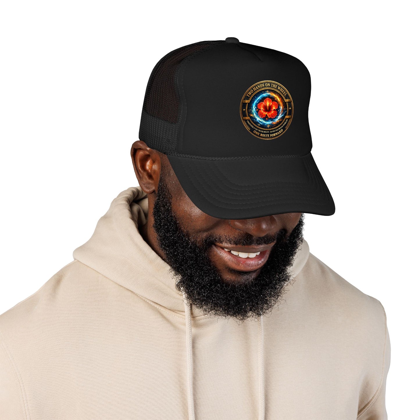 Trucker Hat — Cosmic Hibiscus Logo Foam Trucker Hat