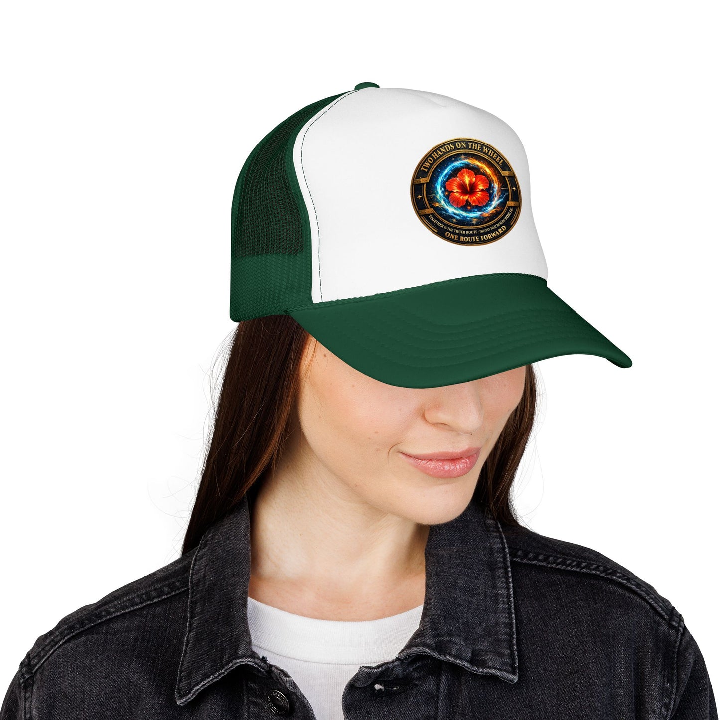 Trucker Hat — Cosmic Hibiscus Logo Foam Trucker Hat