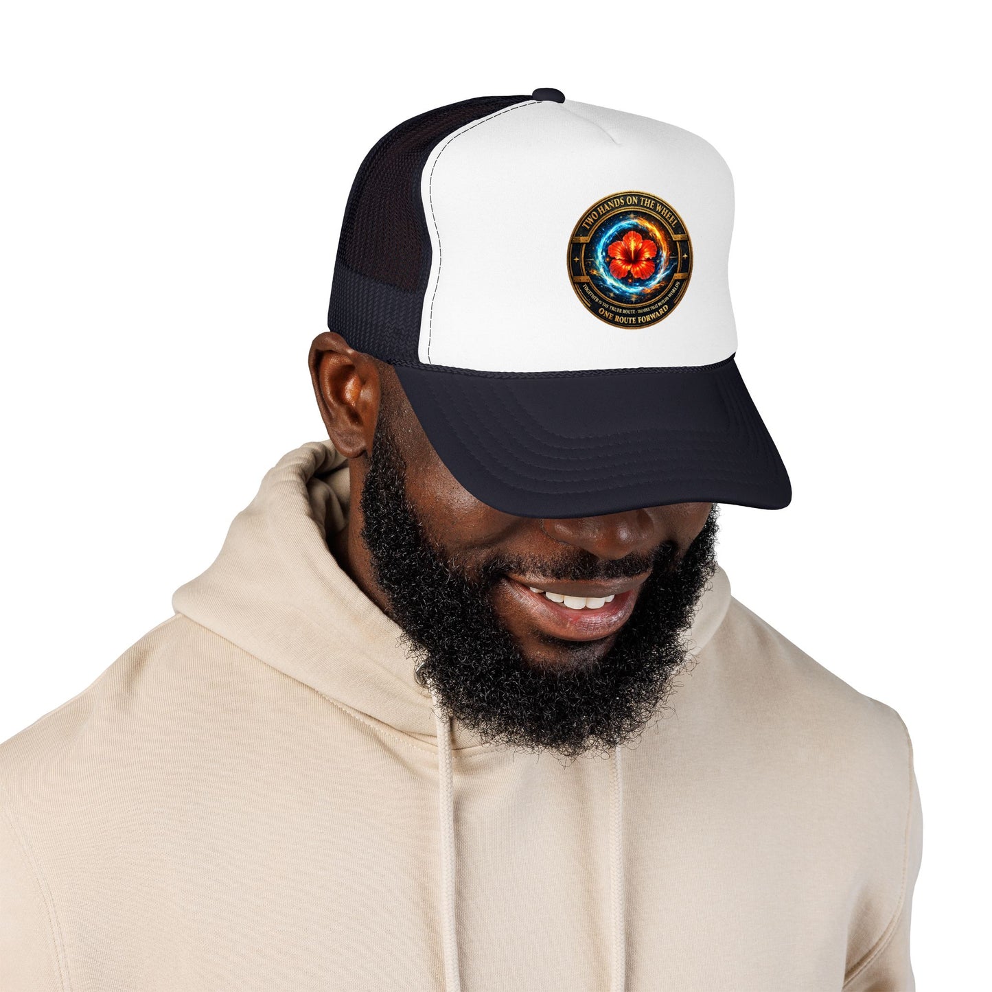 Trucker Hat — Cosmic Hibiscus Logo Foam Trucker Hat