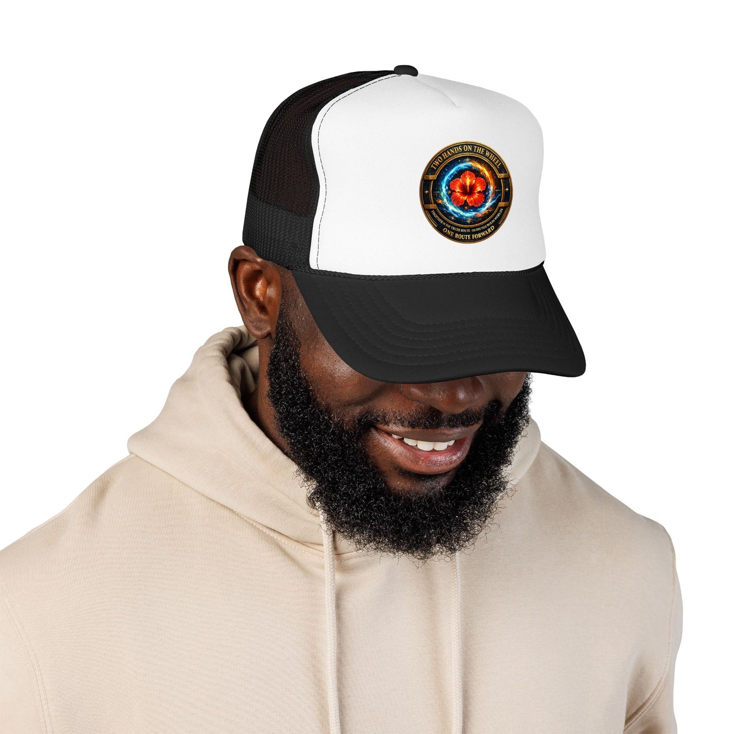 Trucker Hat — Cosmic Hibiscus Logo Foam Trucker Hat
