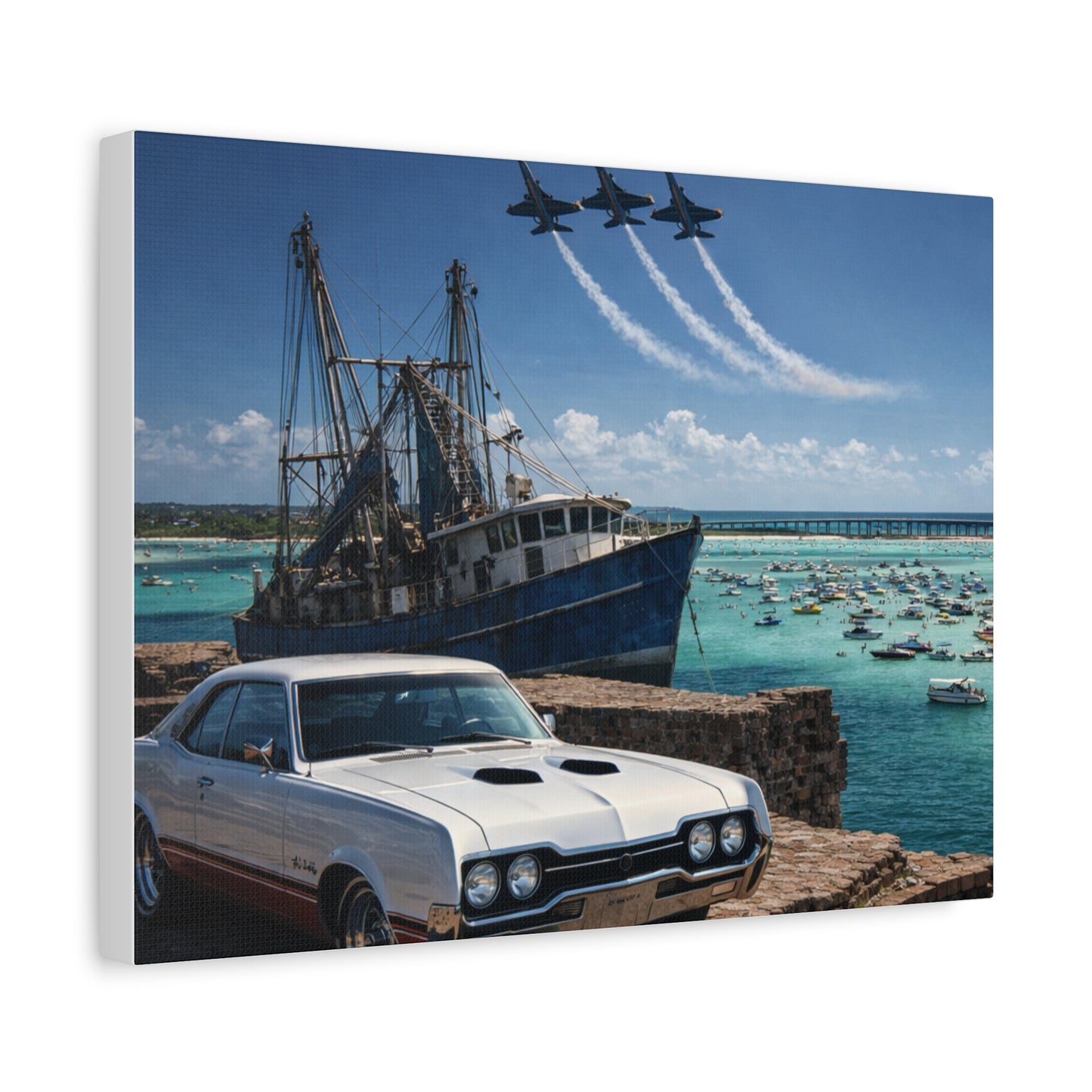 Viking Warrior Helmet Matte Canvas Print — Stretched Wall Art