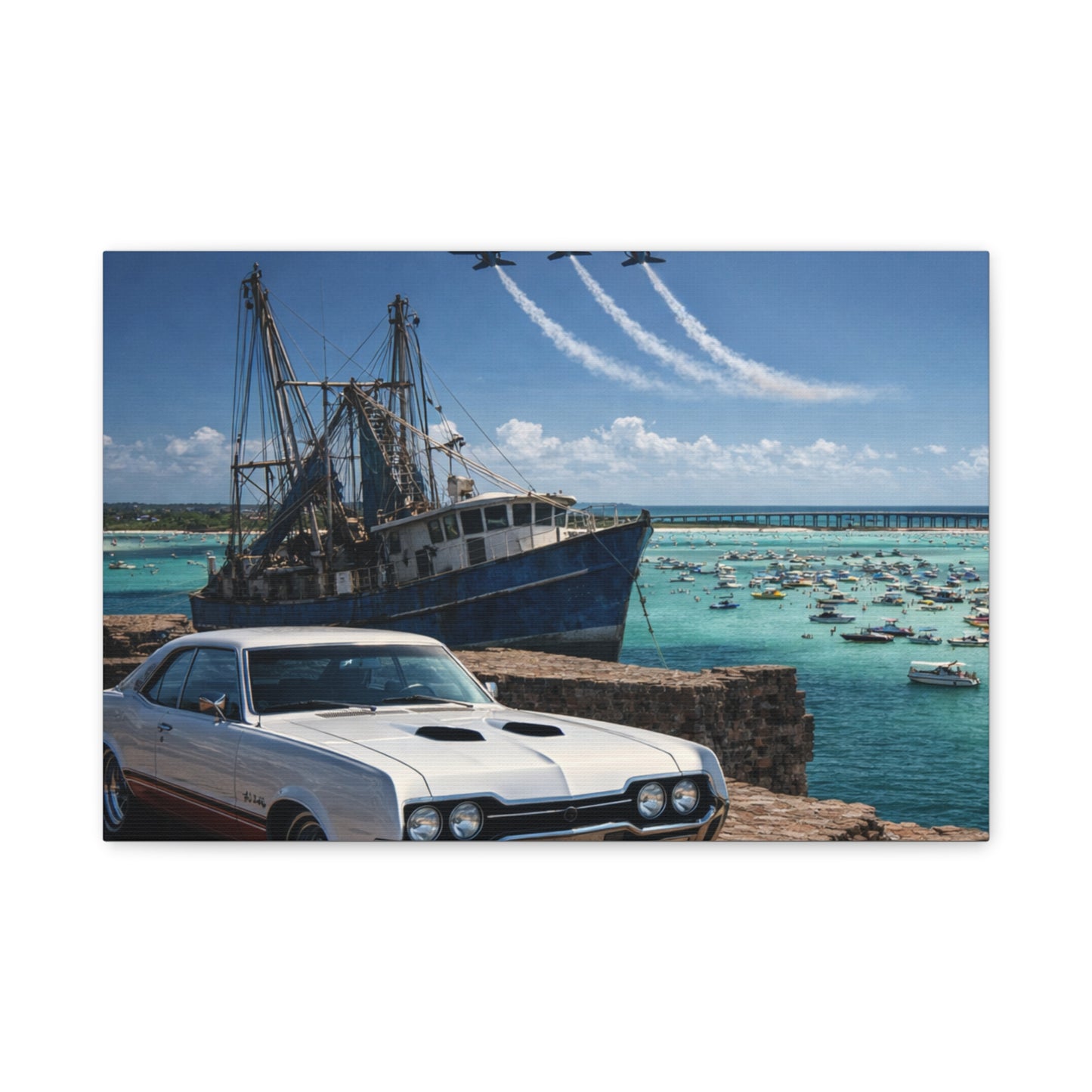 Viking Warrior Helmet Matte Canvas Print — Stretched Wall Art