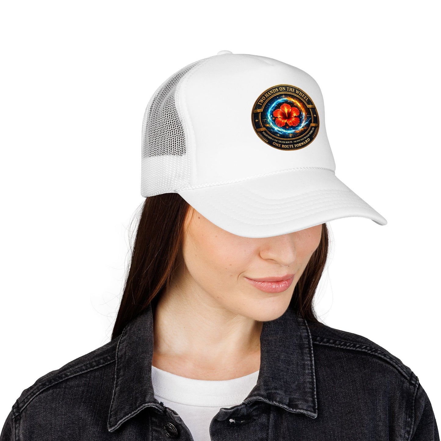 Trucker Hat — Cosmic Hibiscus Logo Foam Trucker Hat