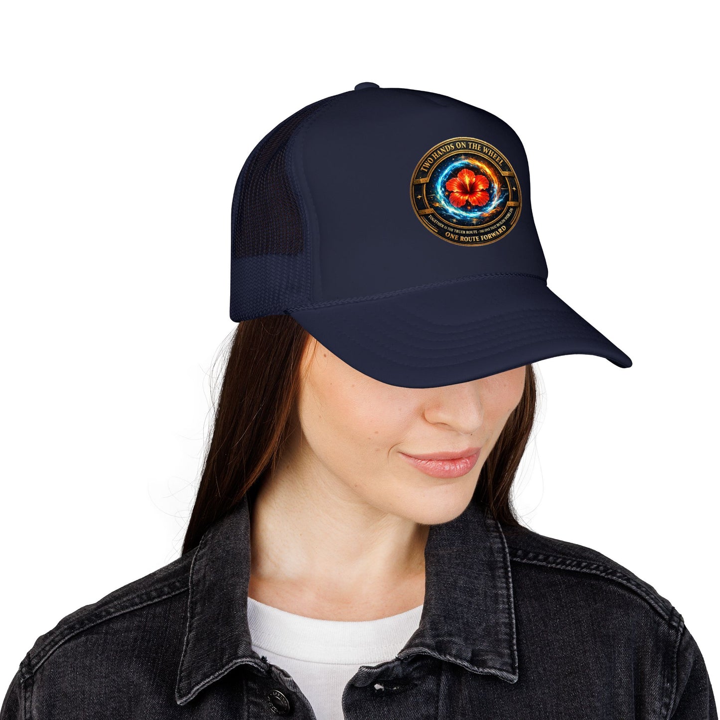 Trucker Hat — Cosmic Hibiscus Logo Foam Trucker Hat