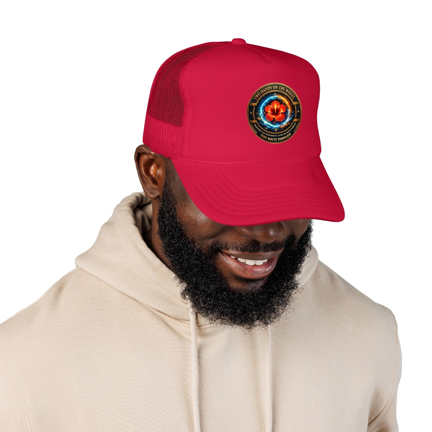 Trucker Hat — Cosmic Hibiscus Logo Foam Trucker Hat